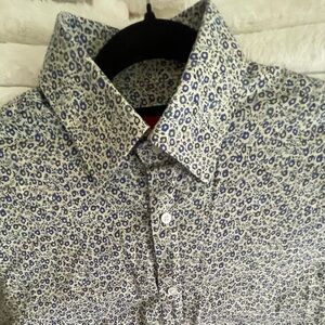 Saks Fifth Avenue button down Floral long sleeve Shirt Mens Womens Unisex trendy